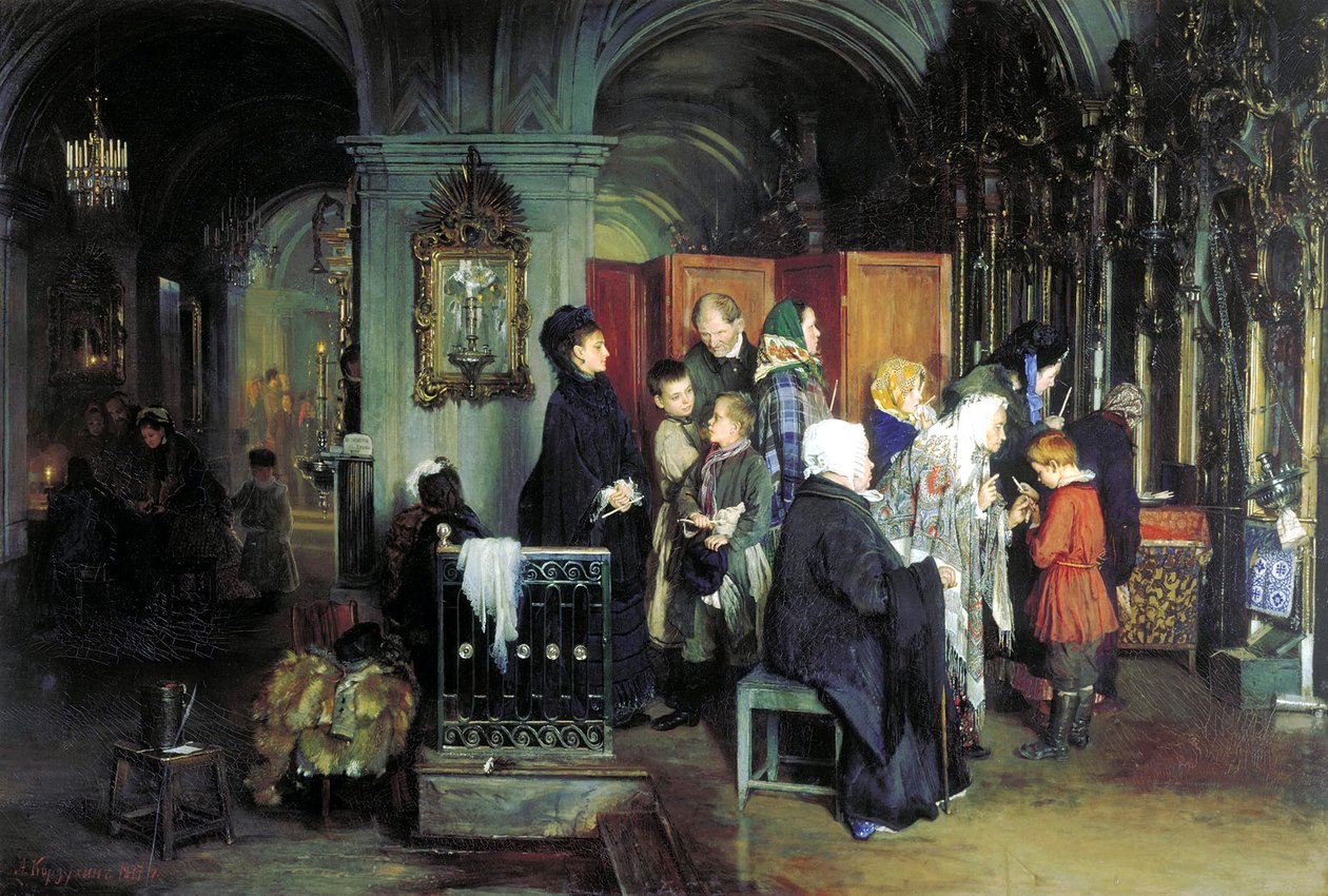 Avant la confession - Alexei Ivanovich Korzukhin