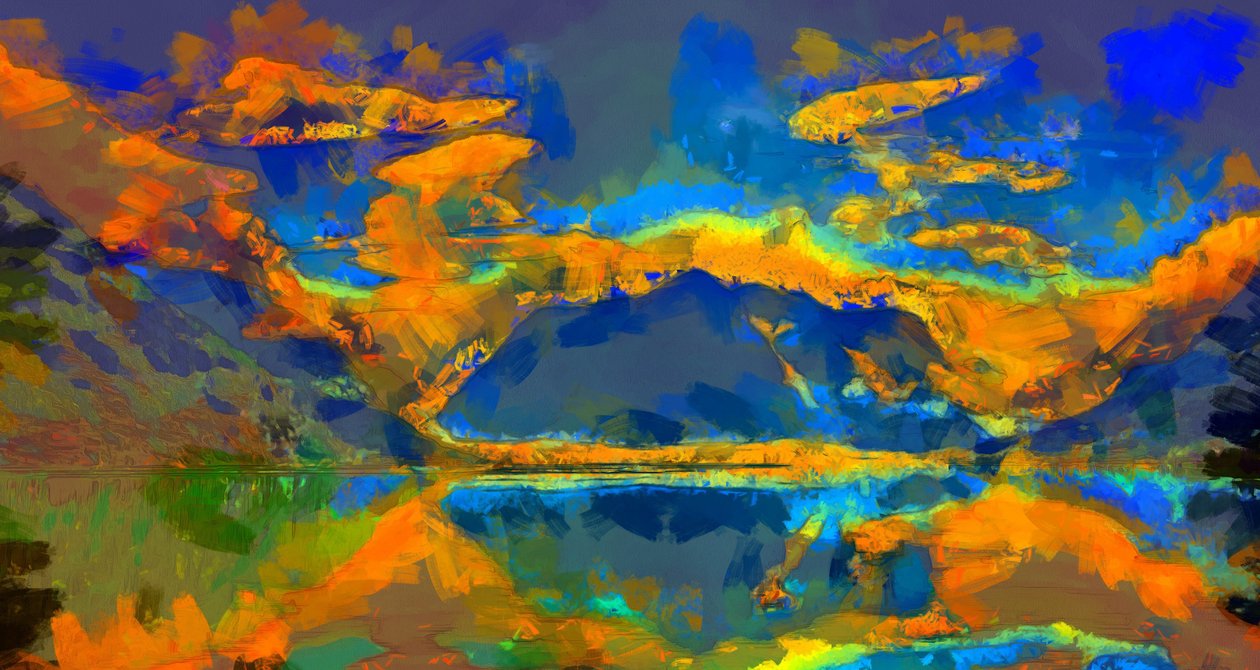 Coucher de soleil,2020,(mixed media) - Alexei Makhov