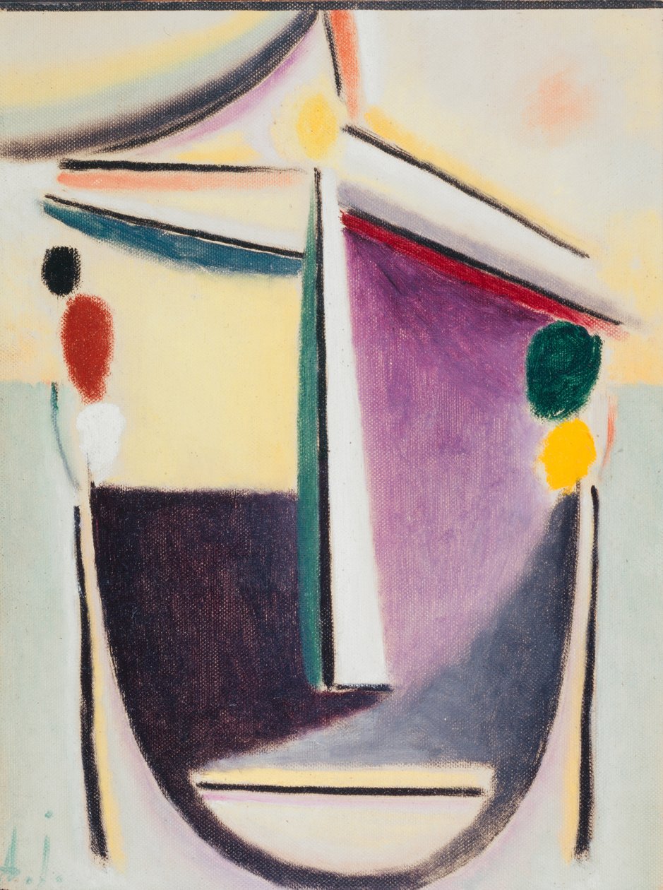 Tête abstraite : Noir-Jaune-Violet, c.1922 - Alexej von Jawlensky