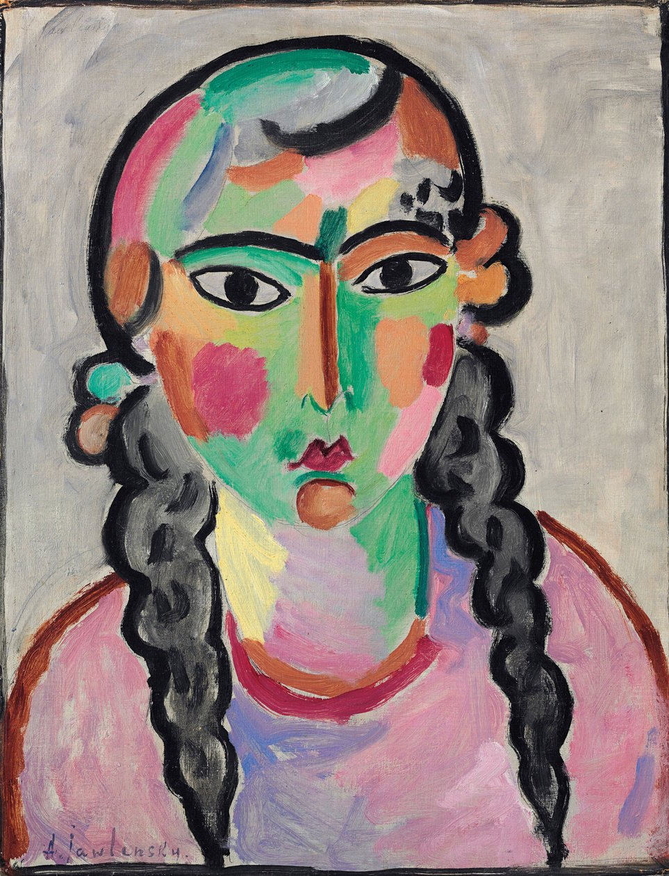 La fille pale aux tresses grises - Alexej von Jawlensky