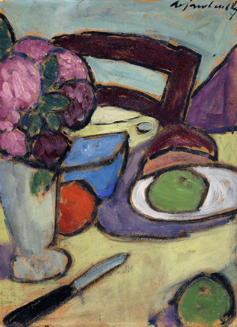 Nature morte avec chaise et bouquet - Alexej von Jawlensky