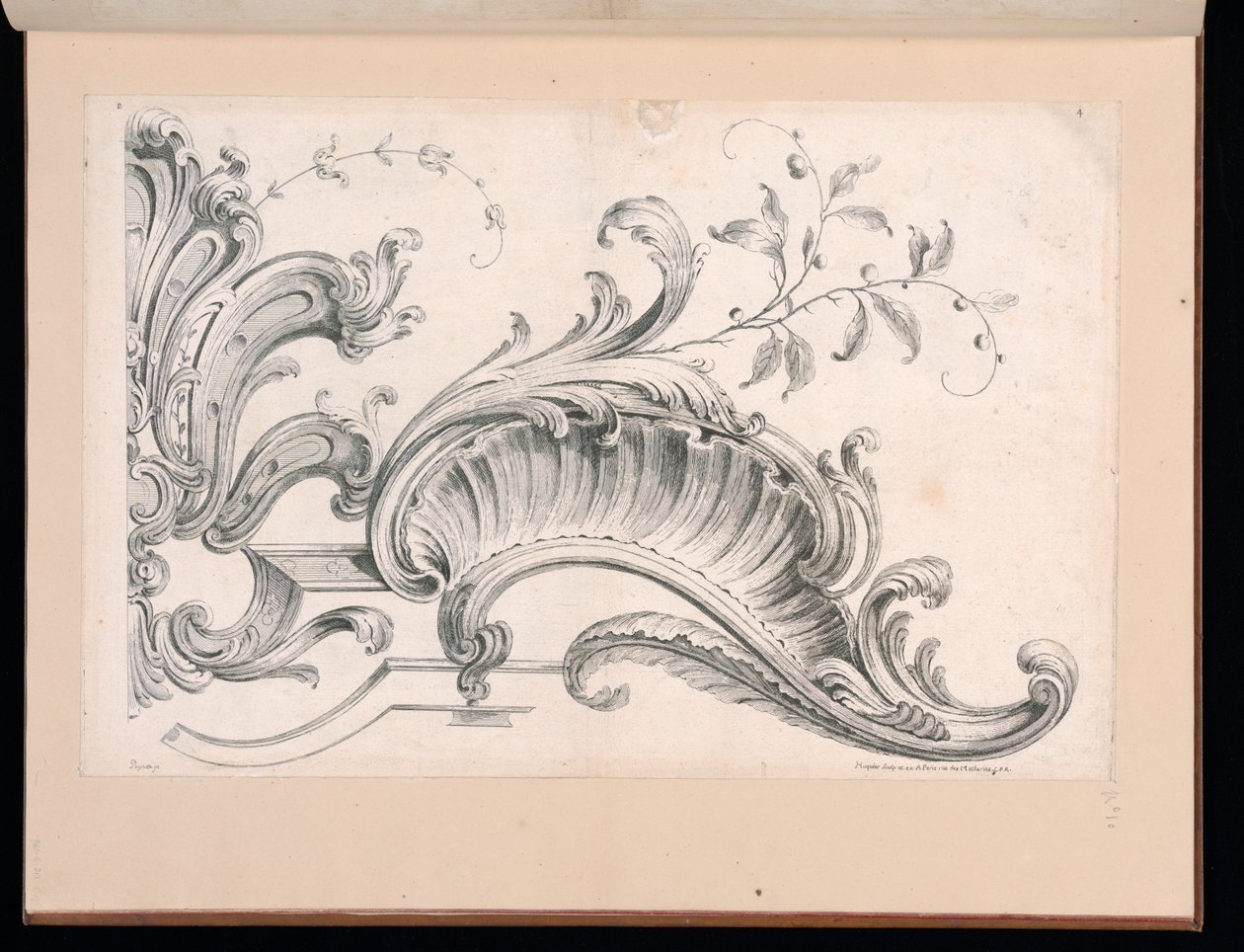 Conception pour Décoration Rocaille, planche 4 dans Seconde Partie de divers Ornements - Alexis Peyrotte