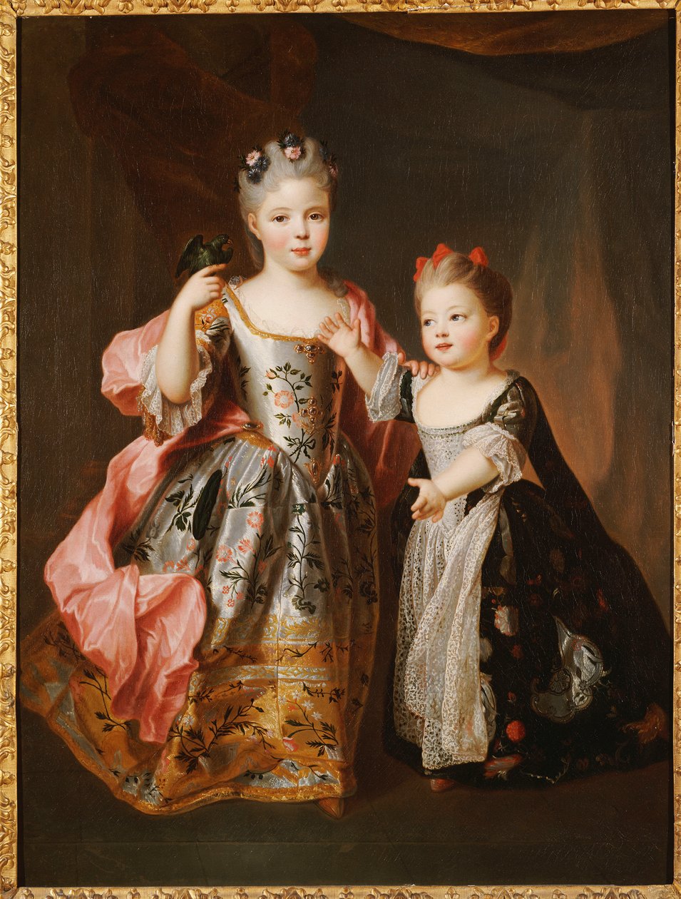 Portrait de deux jeunes filles, dit être Adélaïde et Victoire, filles de Louis XV - Alexis Simon Belle