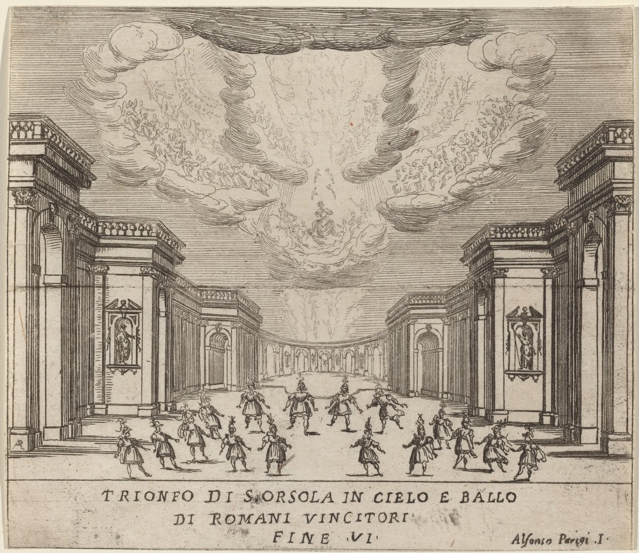 Le triomphe de Sainte Ursule au ciel et les conquérants romains - Alfonso Parigi II