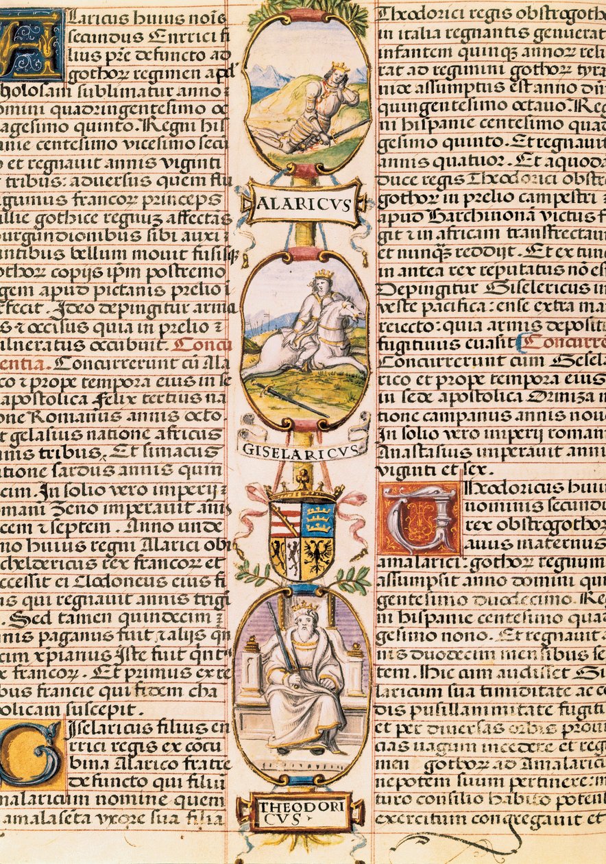 Arbre généalogique des rois des royaumes des Asturies et de León, de "Genealogía de los reyes de España" par Alonso de Cartagena - Alfonso de Cartagena