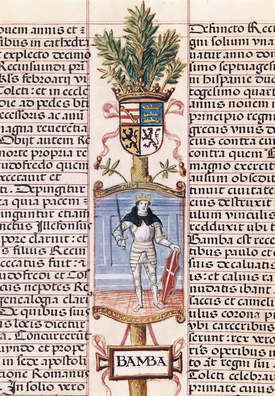 Portrait du roi wisigoth Wamba (d. 688, Roi d