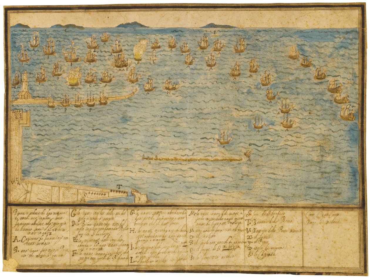 Représentation topographique de la bataille de Livourne - Alfonso the Younger Parigi