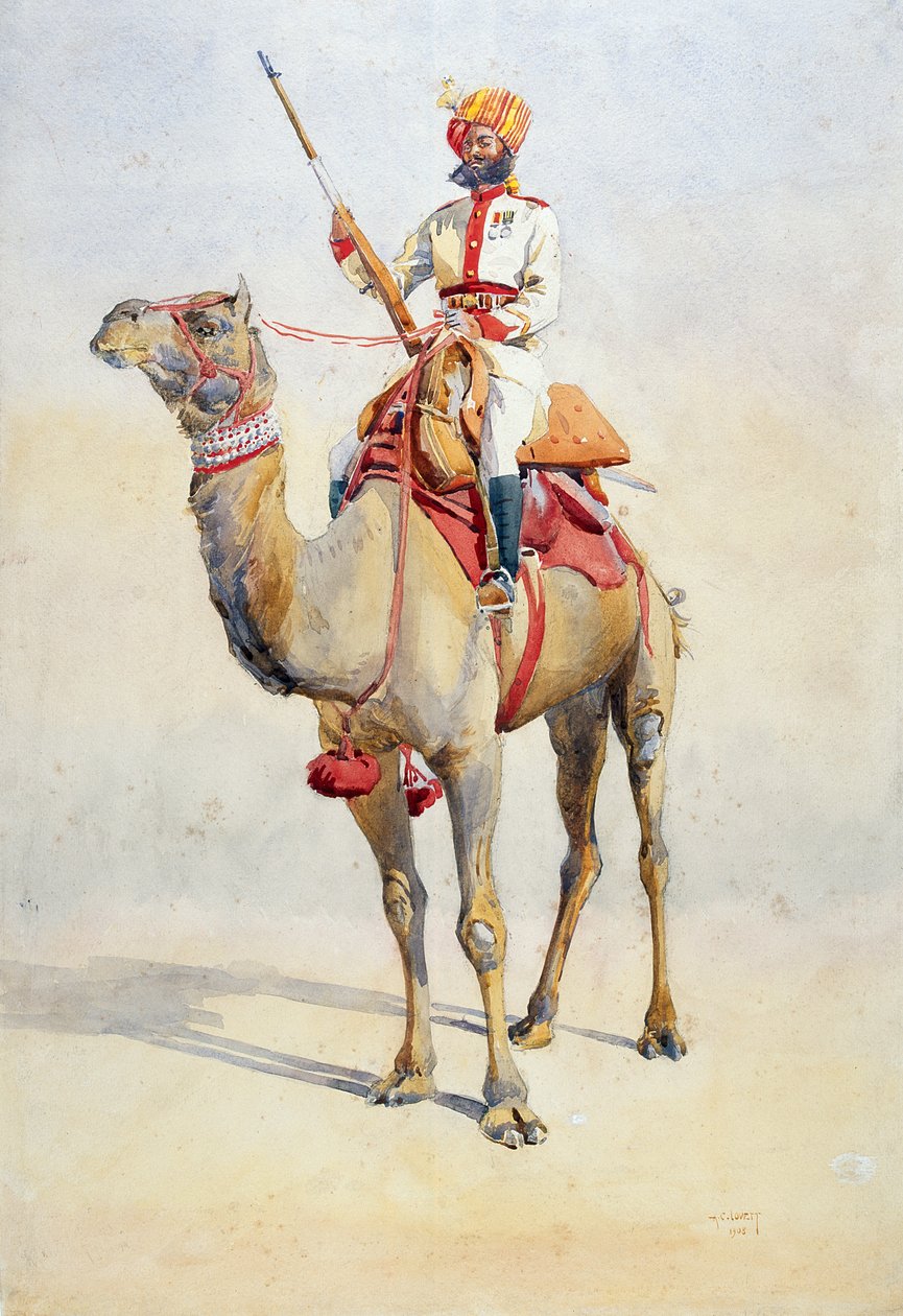 Sowar du corps de chameaux de Bikanir, illustration pour 