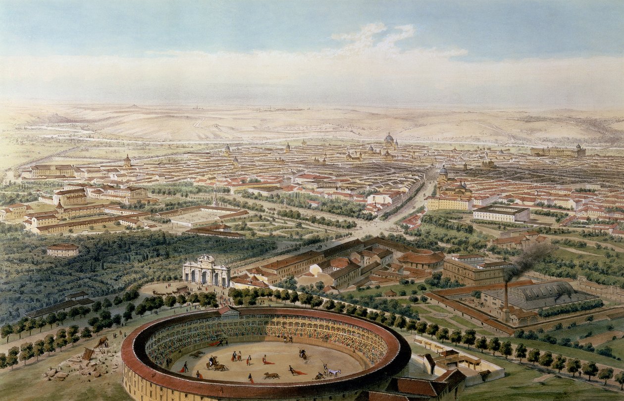Vue aérienne de Madrid depuis la Plaza de Toros, 1854 - Alfred Guesdon