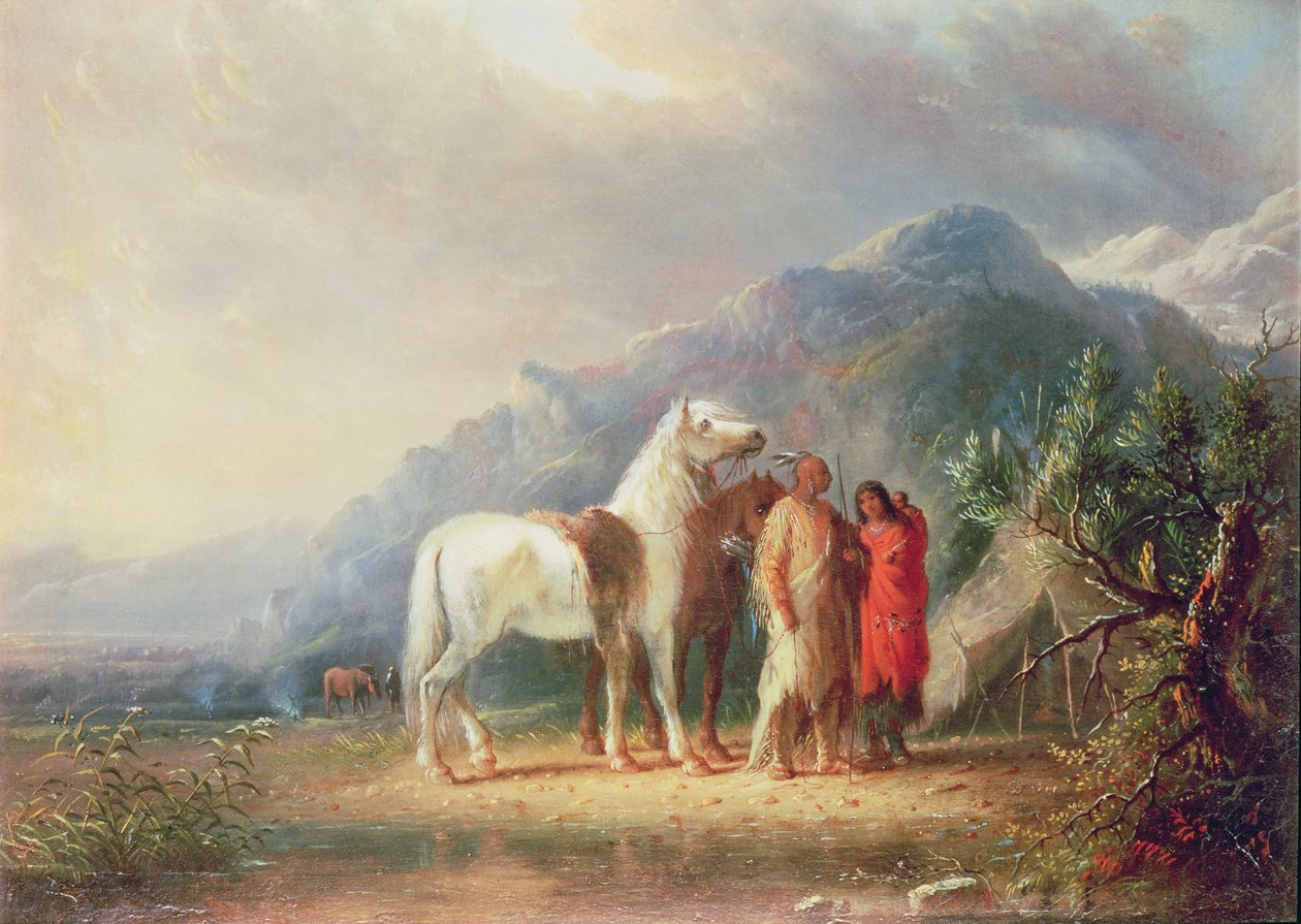 Scène de campement Sioux - Alfred Jacob Miller