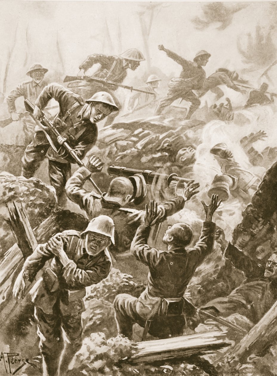 Le sergent R. Downie attaque et tue une équipe de canon, et capture le canon - Alfred Pearse