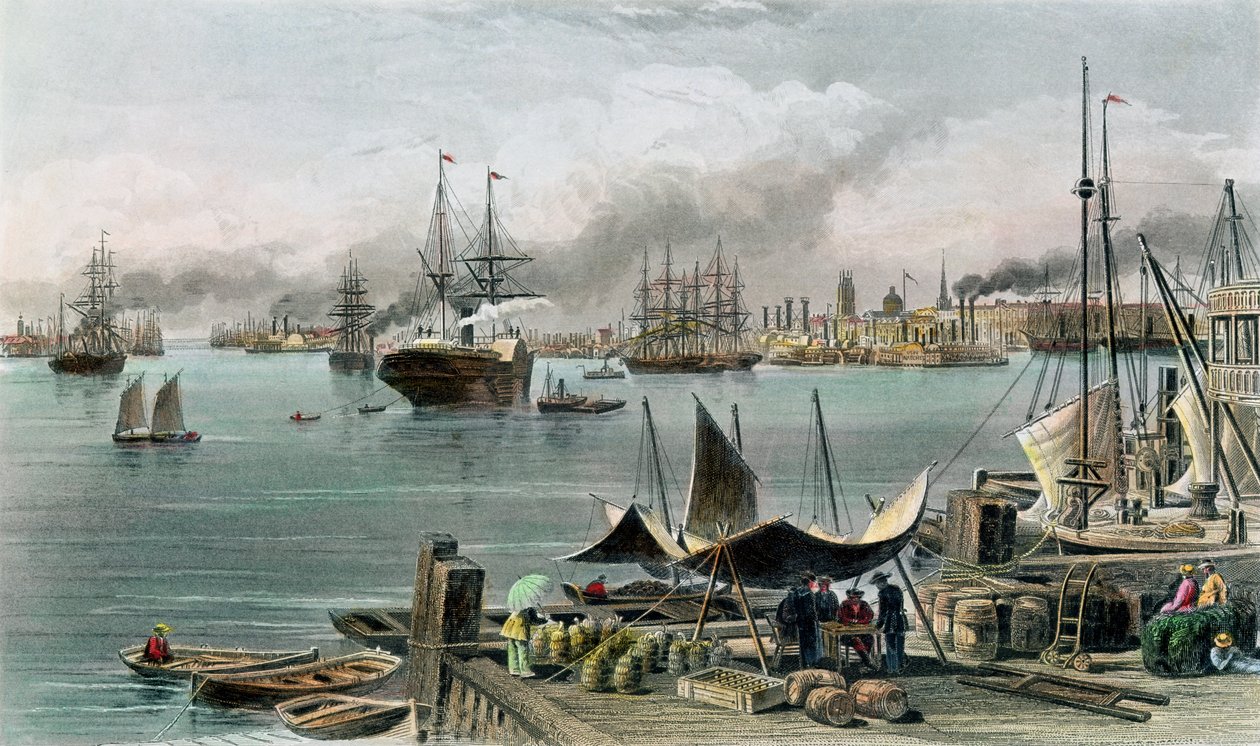 Port de la Nouvelle-Orléans, gravé par D.G. Thompson - Alfred Rudolph Waud