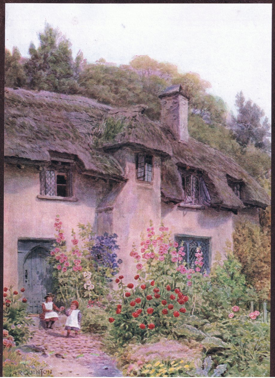Jardin de cottage, Selworthy, Somerset, de The Cottages and the Village Life of Rural England publié par Dent & Sons Limited, 1912 - Alfred Robert Quinton