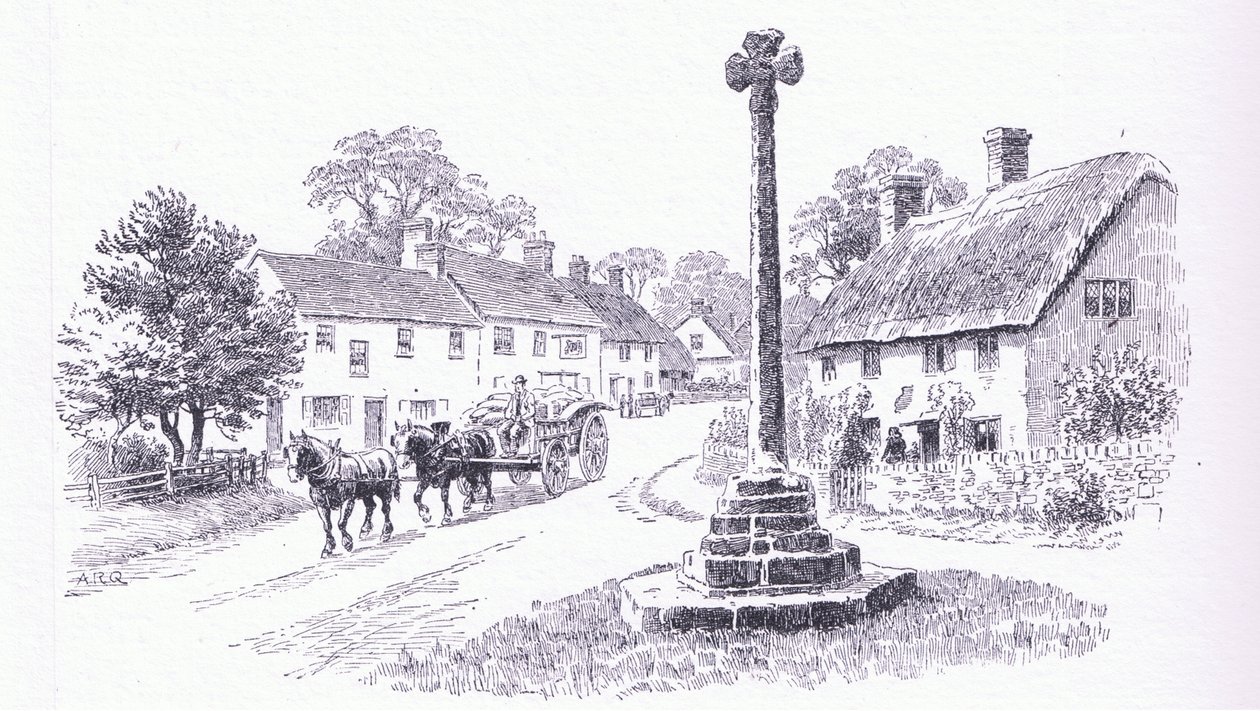 Crowcombe Cross, Somerset, de The Cottages and the Village Life of Rural England publié par Dent & Sons Limited, 1912 - Alfred Robert Quinton