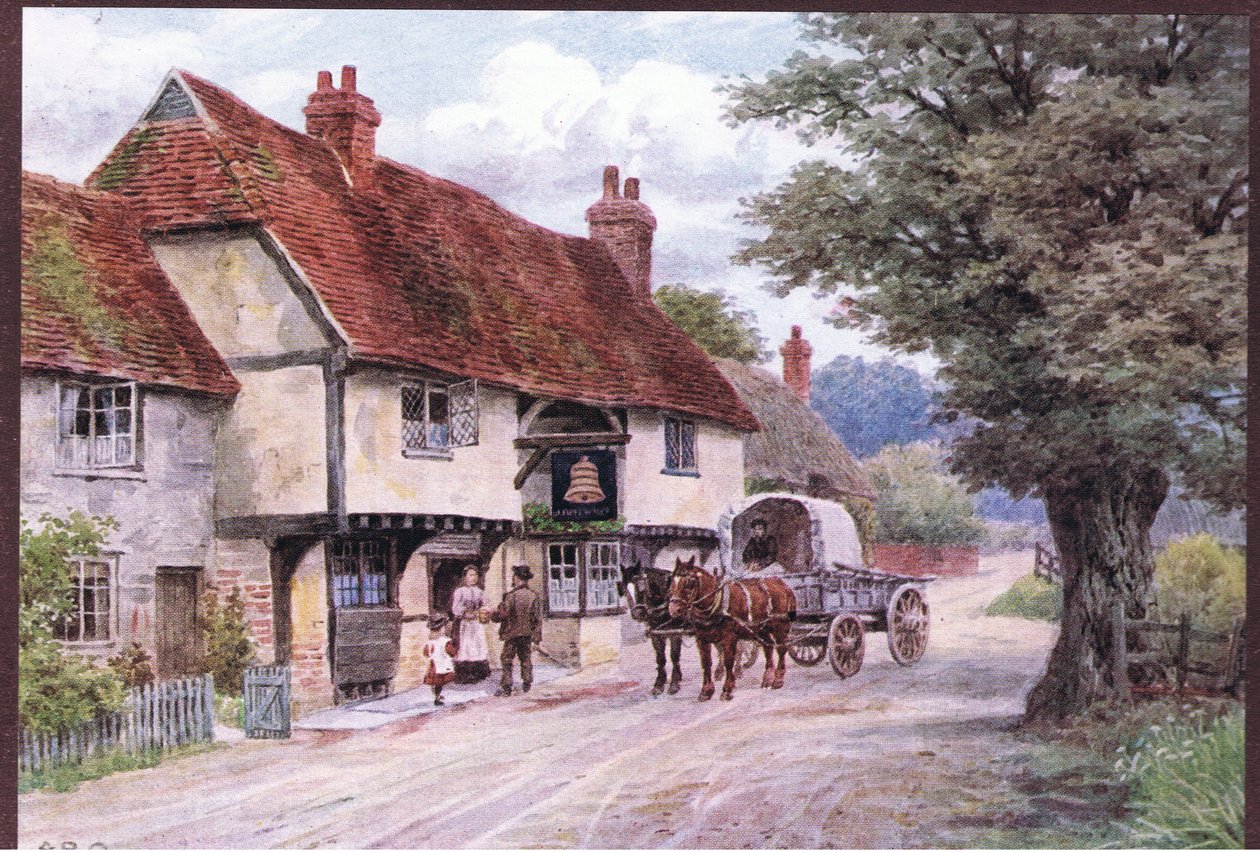 The Bell Inn, Waltham St Lawrence, de The Cottages and the Village Life of Rural England publié par Dent & Sons Limited, 1912 - Alfred Robert Quinton