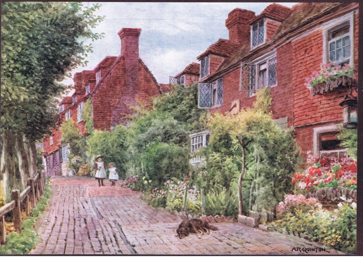 Les promenades, Groombridge, Kent, de The Cottages and the Village Life of Rural England publié par Dent & Sons Limited, 1912 - Alfred Robert Quinton