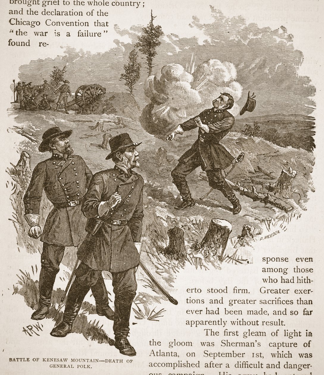 Bataille de la montagne Kenesaw - Mort du général Polk, d