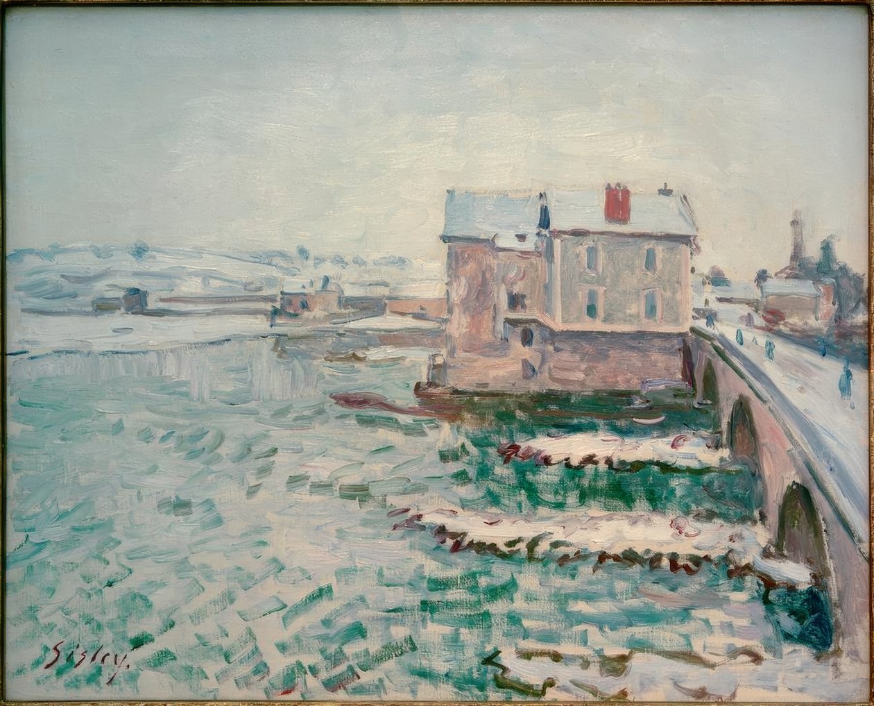 Le pont de Moret en hiver - Alfred Sisley