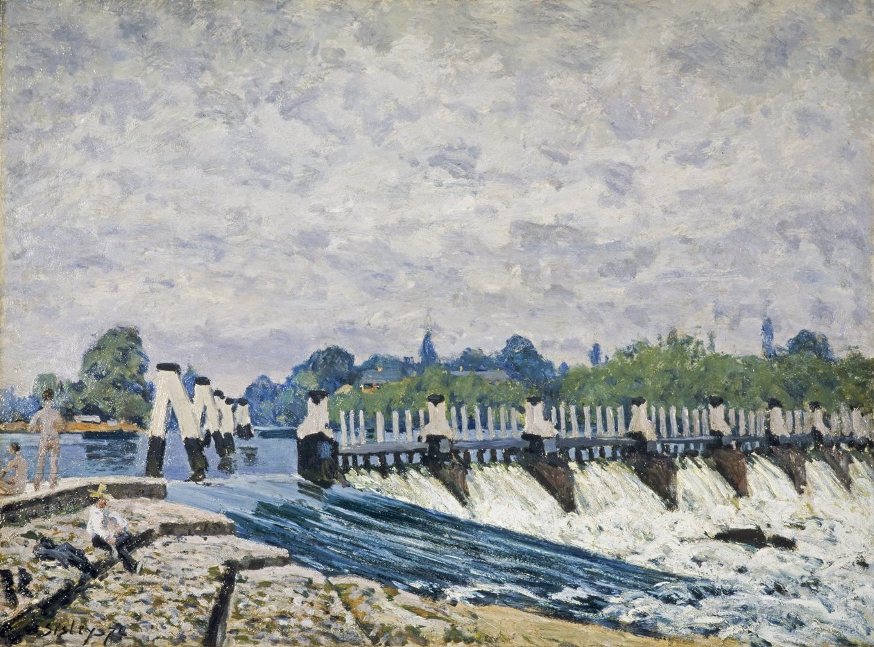 Molesey Weir, Hampton Court - Alfred Sisley