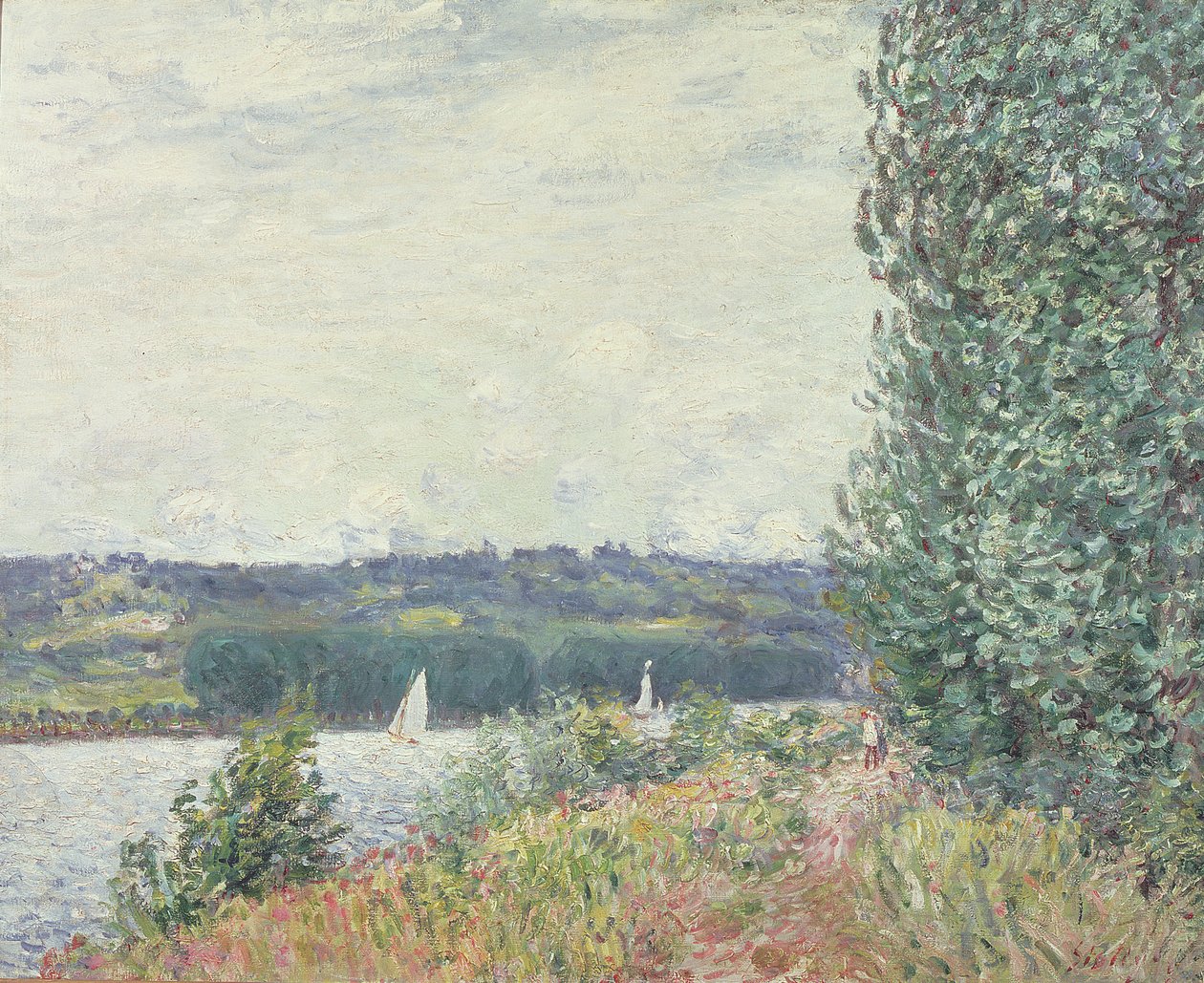 La Seine à Bouille, une rafale de vent, 1894 - Alfred Sisley