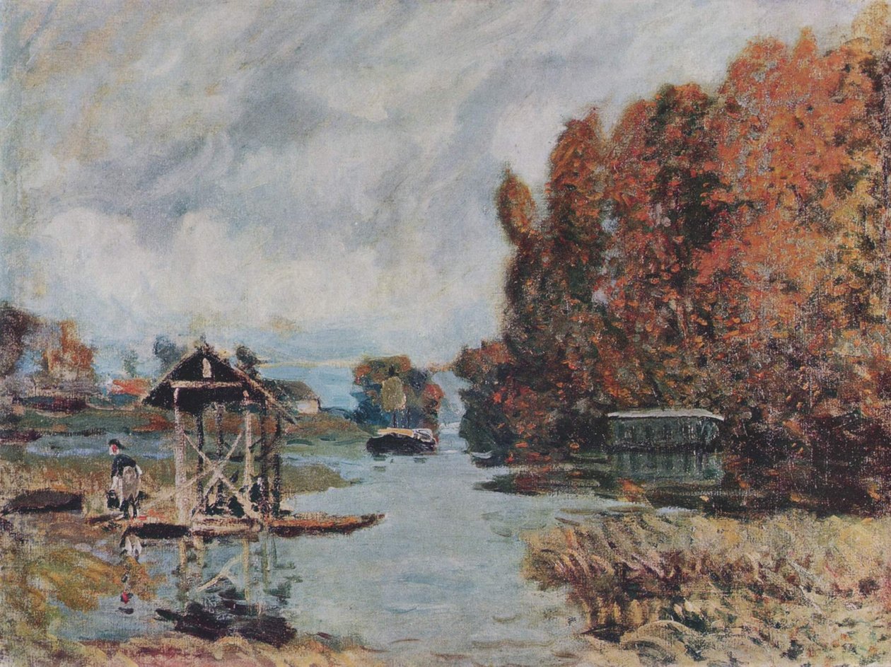 Les lavandières de Bougival - Alfred Sisley