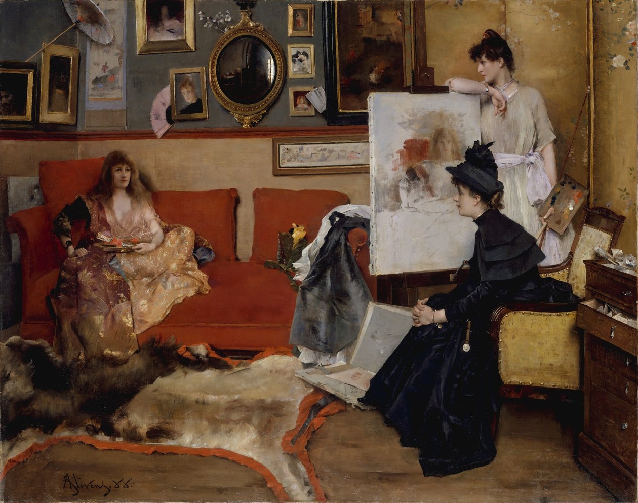 Dans le studio - Alfred Emile Stevens