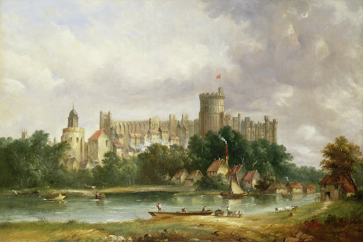 Château de Windsor : depuis la Tamise - Alfred Gomersal Vickers