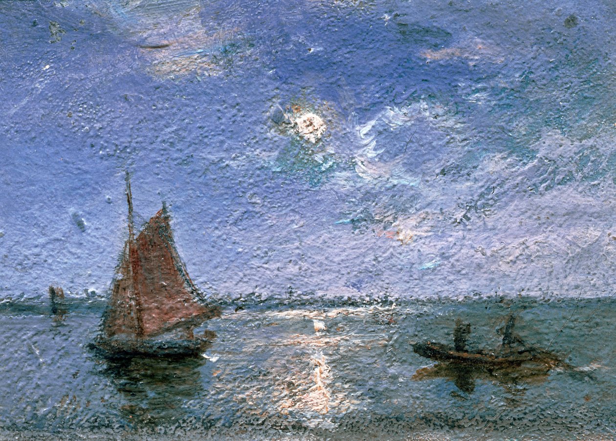Bateaux de pêche au clair de lune - Alfred Wahlberg