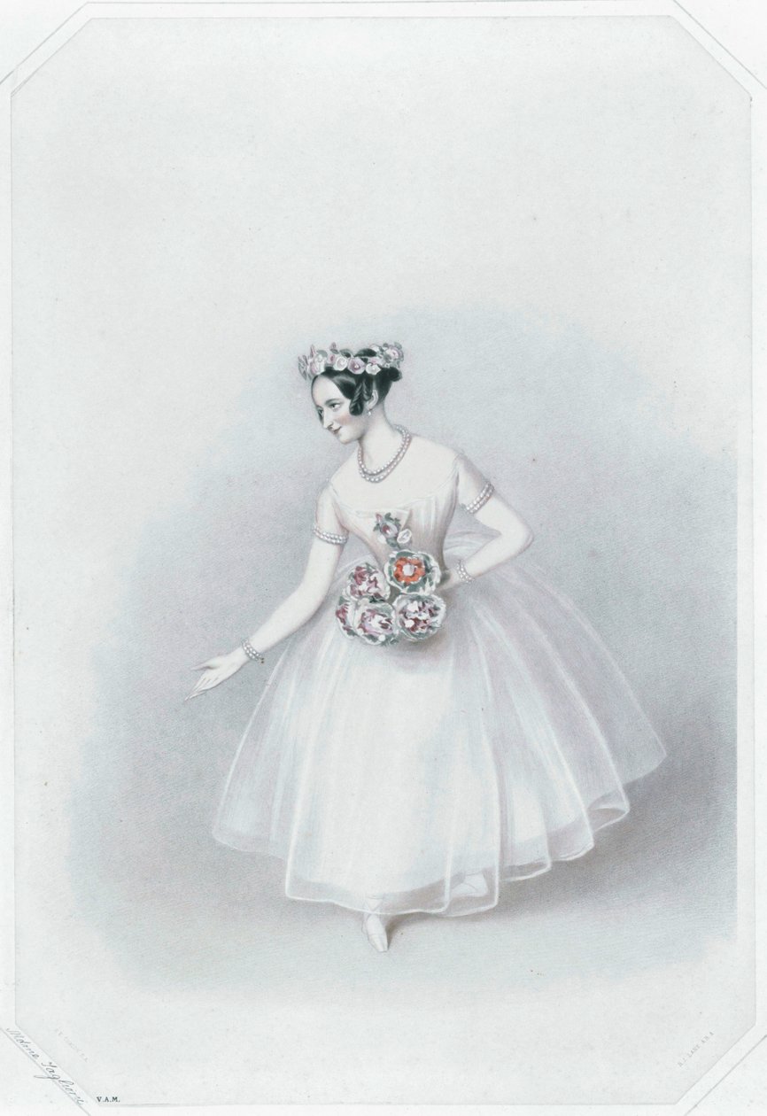 Marie Taglioni, la plus célèbre des ballerines ... (impression couleur) - Alfred Edward Chalon