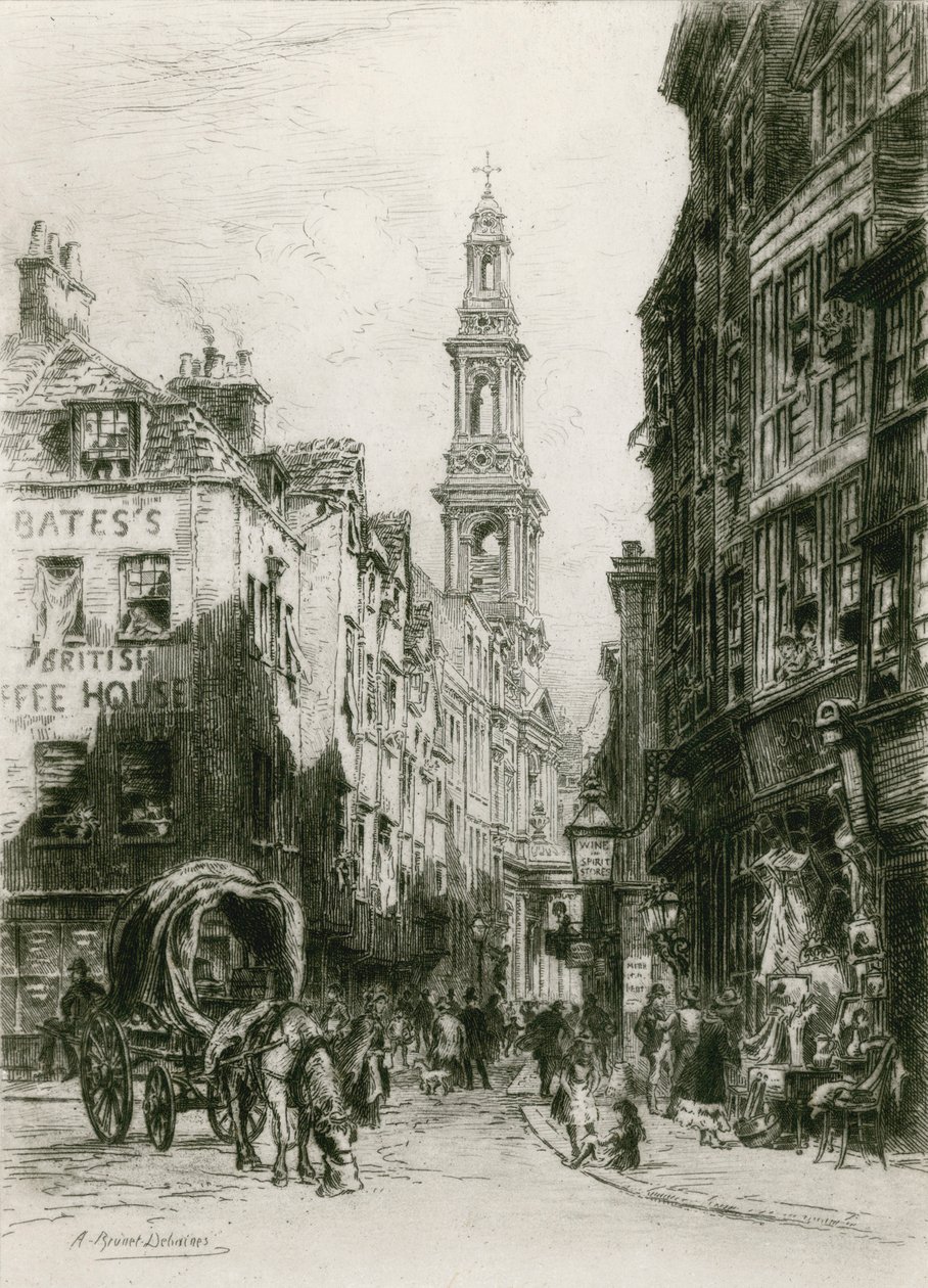 Drury Lane, Londres (gravure) - Alfred-Louis Brunet-Debaines