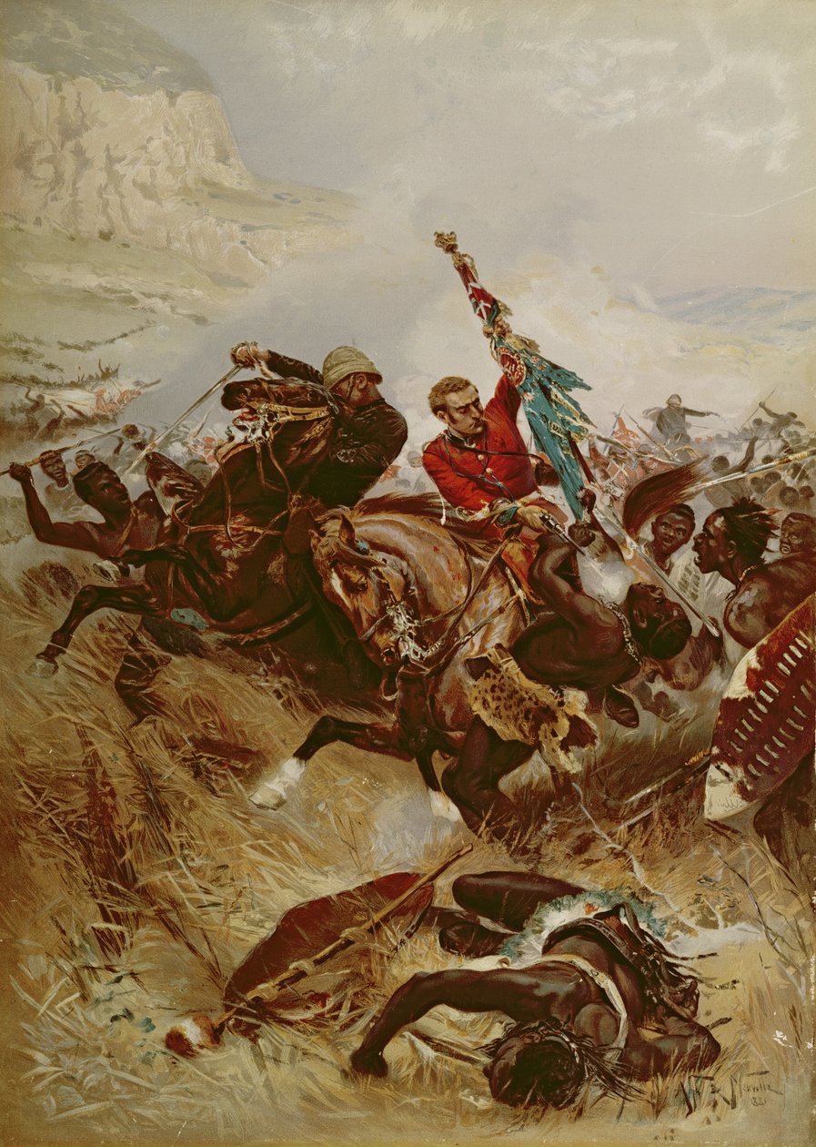 Lieutenants Nelville et Coghill sauvant les Couleurs, 1881 - Alfred A.B. de Neauville