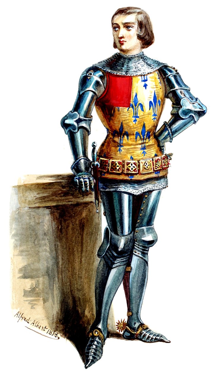 Halévy - La magicienne - maquettes de costumes par Alfred Albert - 03. (Réné), M. Gueymard, 1er costume (retouched) - Alfred Albert