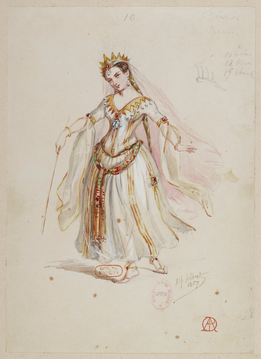 Halévy - La magicienne - maquettes de costumes par Alfred Albert - 10. Fées, choeurs dames - Alfred Albert