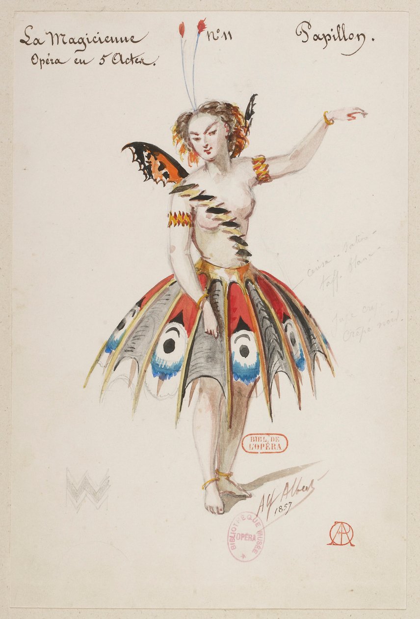 Halévy - La magicienne - maquettes de costumes par Alfred Albert - 11. Papillon - Alfred Albert