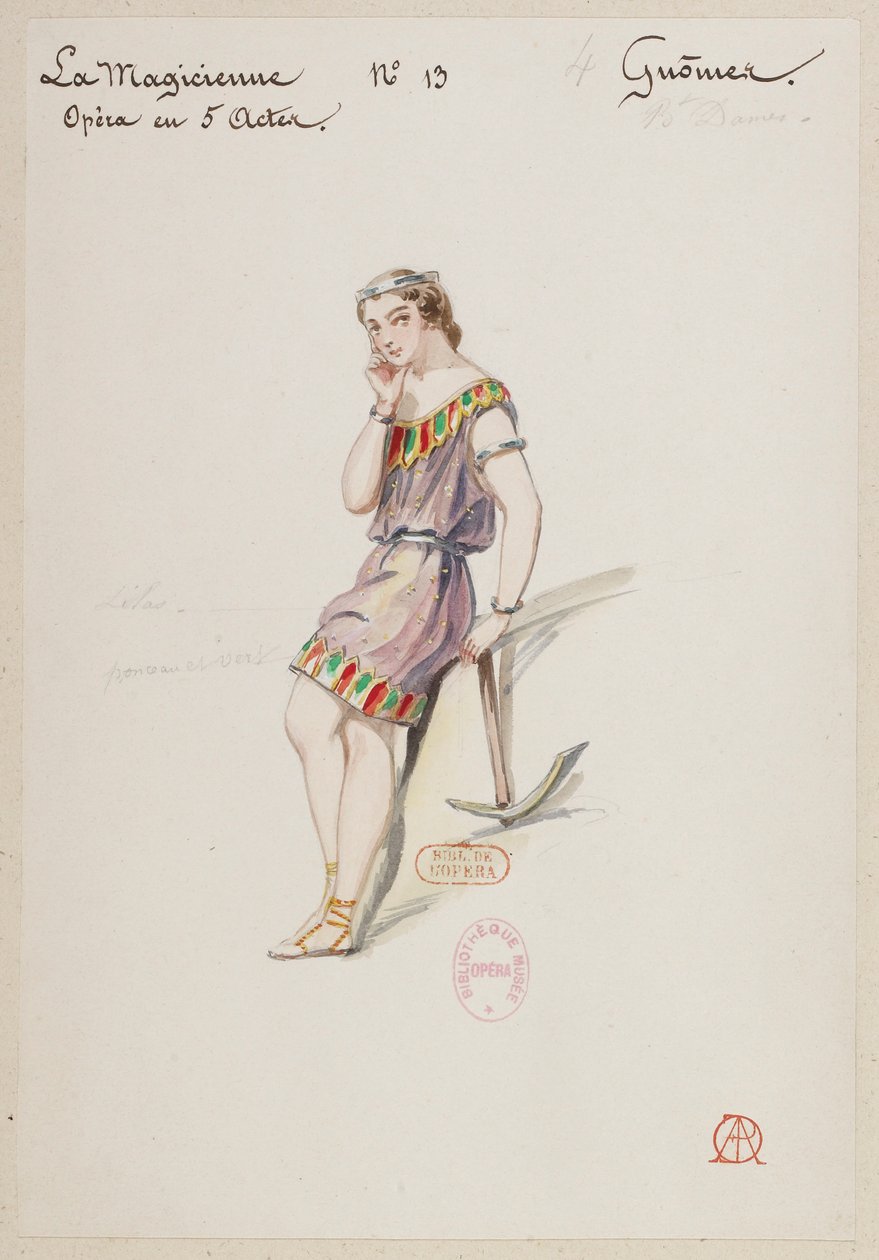 Halévy - La magicienne - maquettes de costumes par Alfred Albert - 13. Gnômes, ballet dames - Alfred Albert