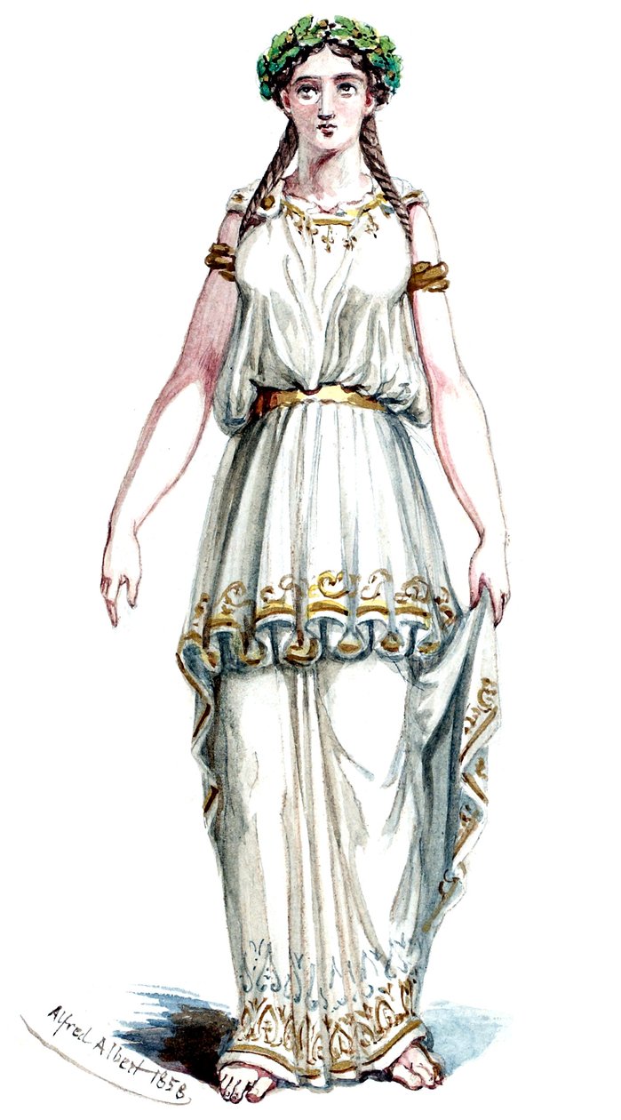 Halévy - La magicienne - maquettes de costumes par Alfred Albert - 21. Mélusine, 3e costume (retouched) - Alfred Albert