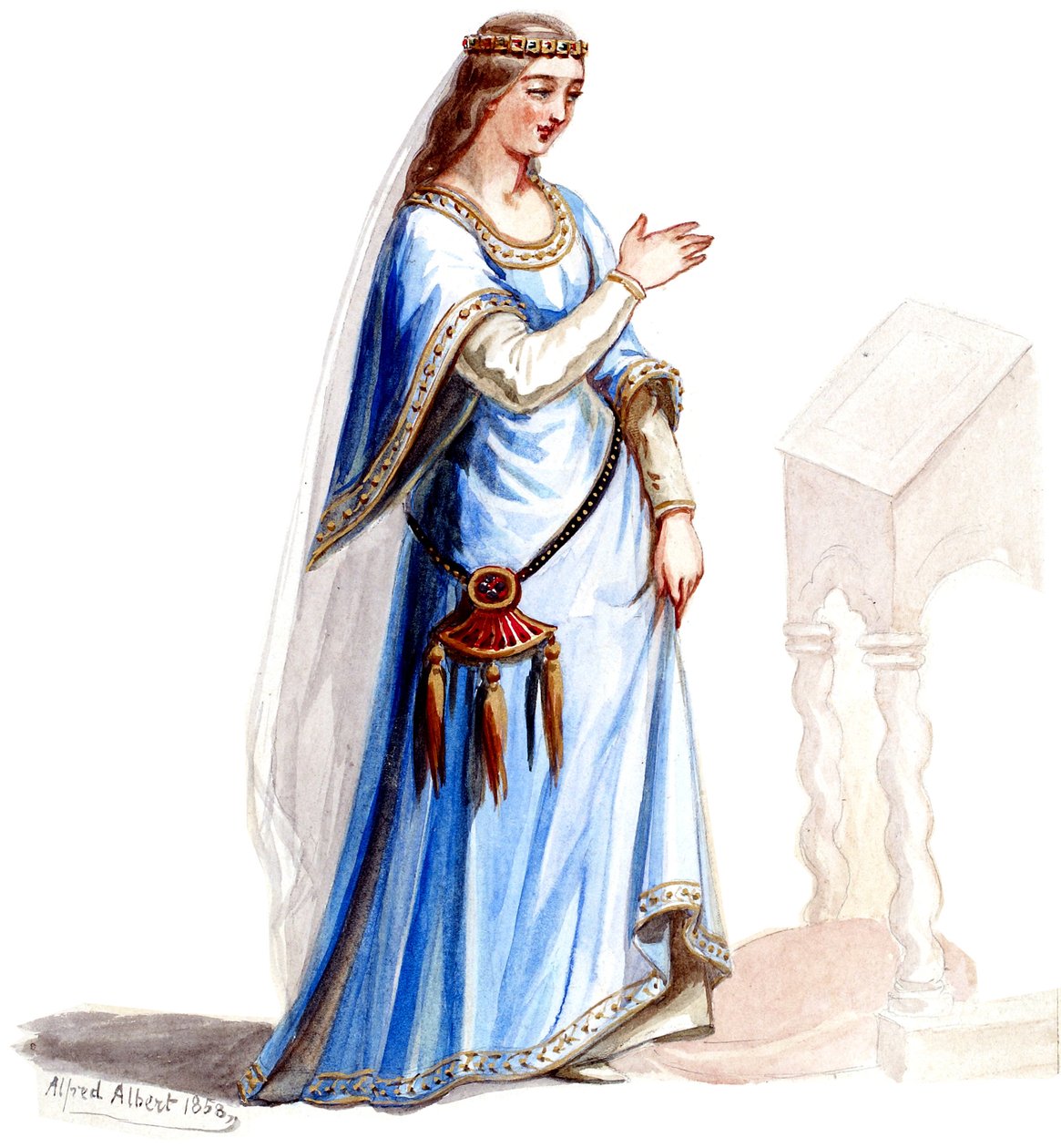 Halévy - La magicienne - maquettes de costumes par Alfred Albert - 22. (Mélusine ) (retouched) - Alfred Albert