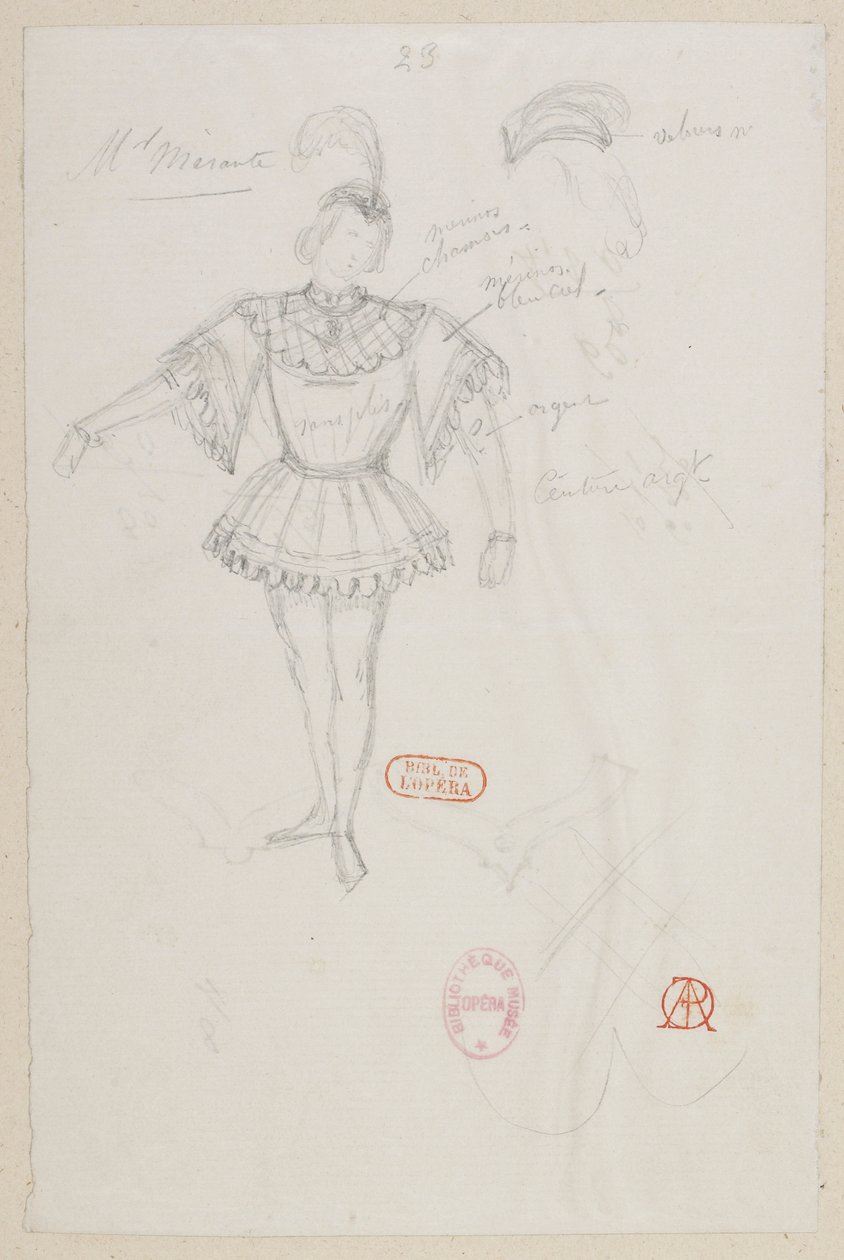 Halévy - La magicienne - maquettes de costumes par Alfred Albert - 23. M. Mérante, (pas de deux) - Alfred Albert
