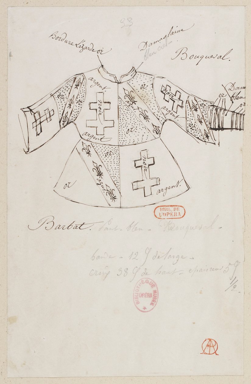 Halévy - La magicienne - maquettes de costumes par Alfred Albert - 33. MM. Bouqueval, Barbat - Alfred Albert