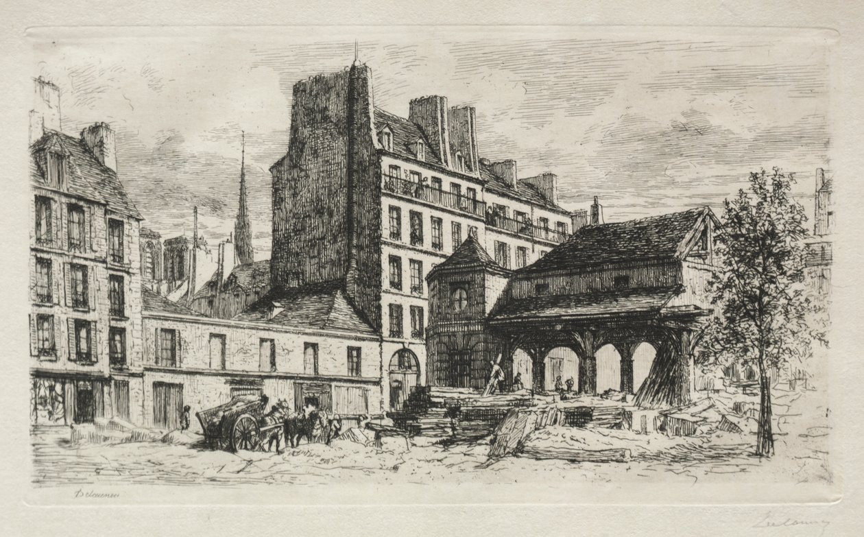 Marché aux veaux en démolition - Alfred Alexandre Delauney