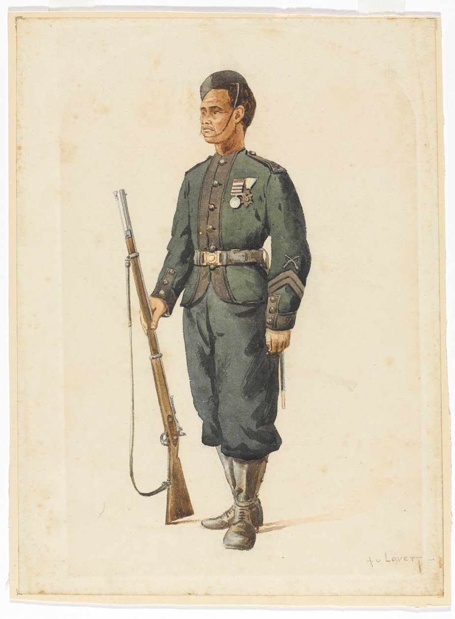 Fusilier du 4e Régiment Gurkha en ordre de marche - Alfred Crowdy Lovett