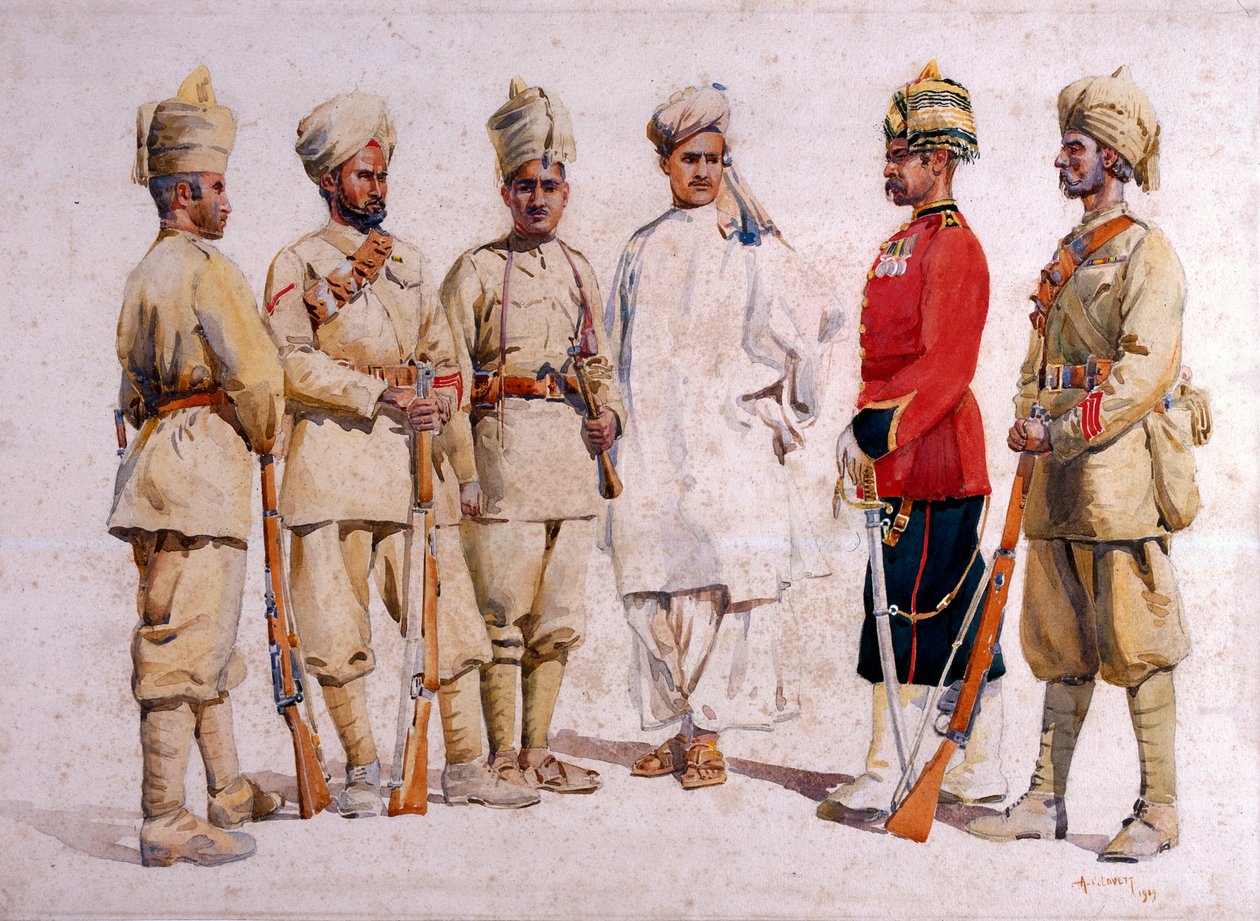 Soldats des 19e Punjabis Afridi de Tirah, illustration pour 