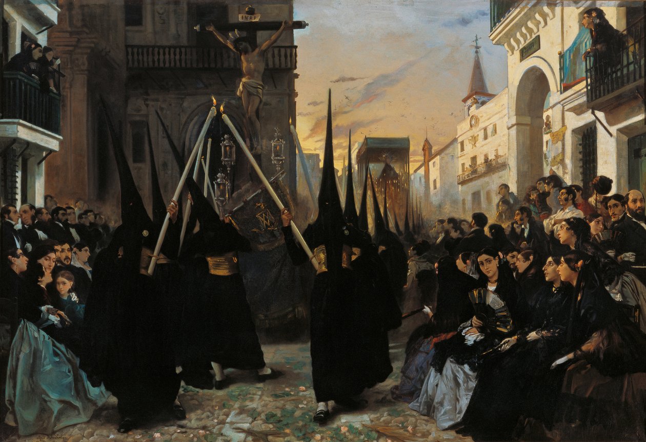 Une procession le long de la Calle Génova - Alfred Dehodencq