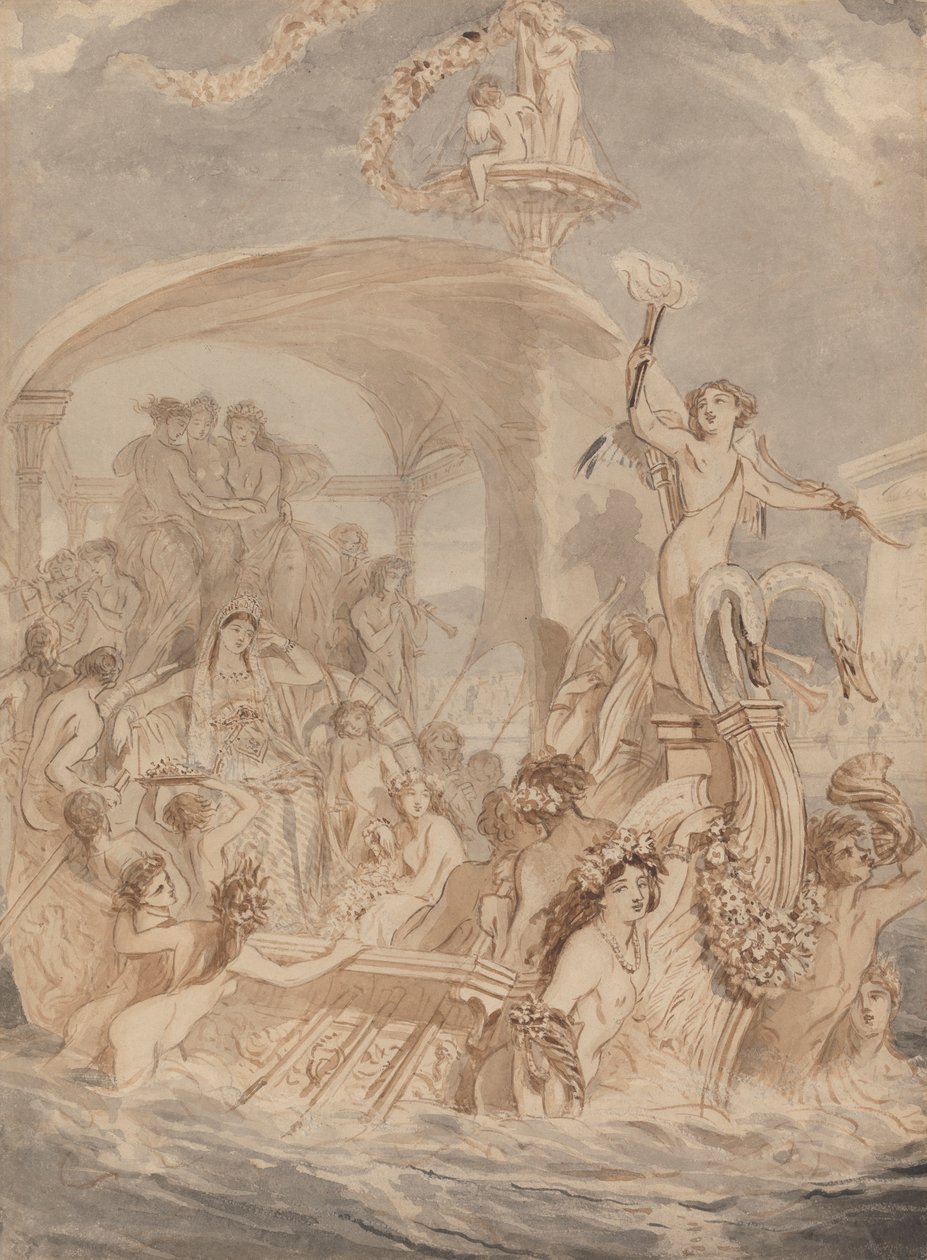 Cléopâtre sur le Cydnus pour rencontrer Antoine - Alfred Edward Chalon