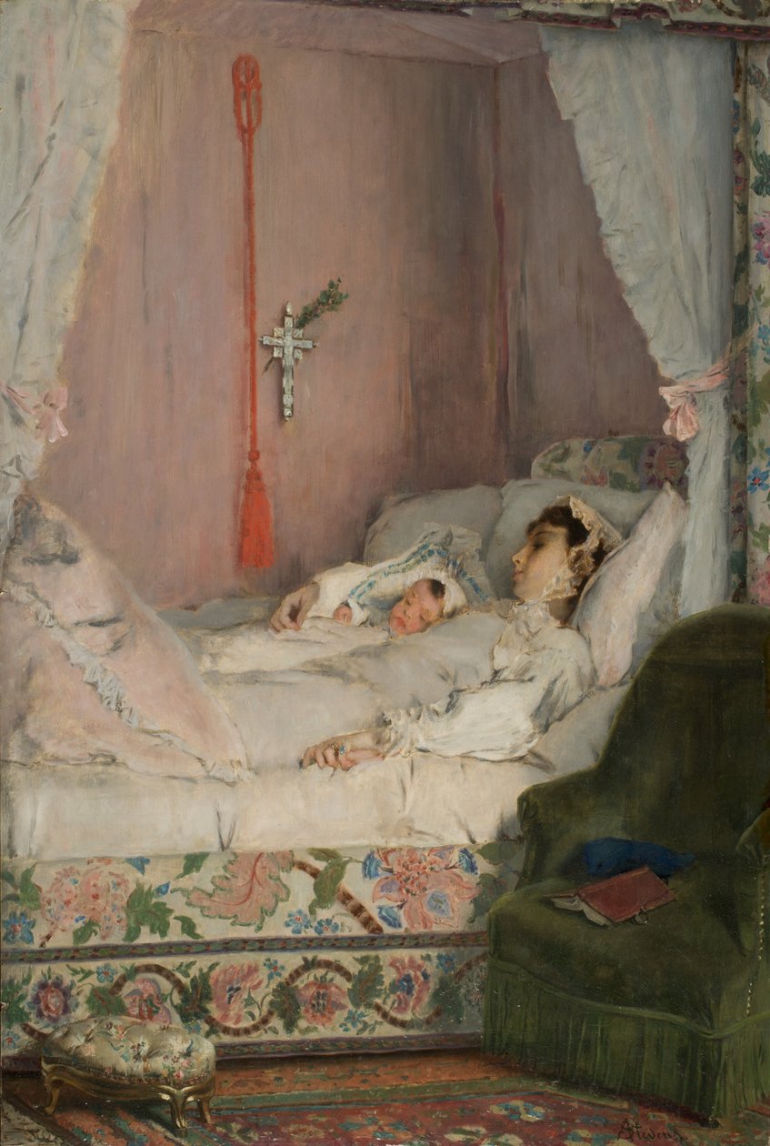 Une mère, vers 1870 - Alfred Emile Stevens