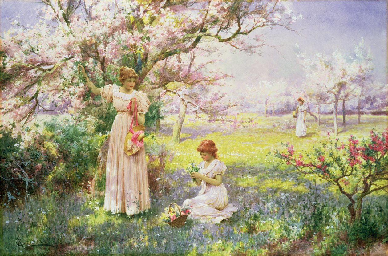 Printemps : Cueillir des fleurs, 1898 - Alfred Glendening