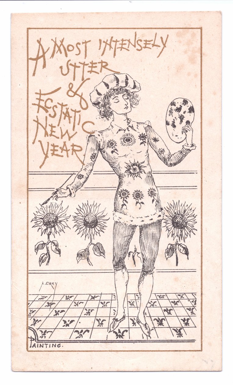 Carte de Nouvel An victorienne d