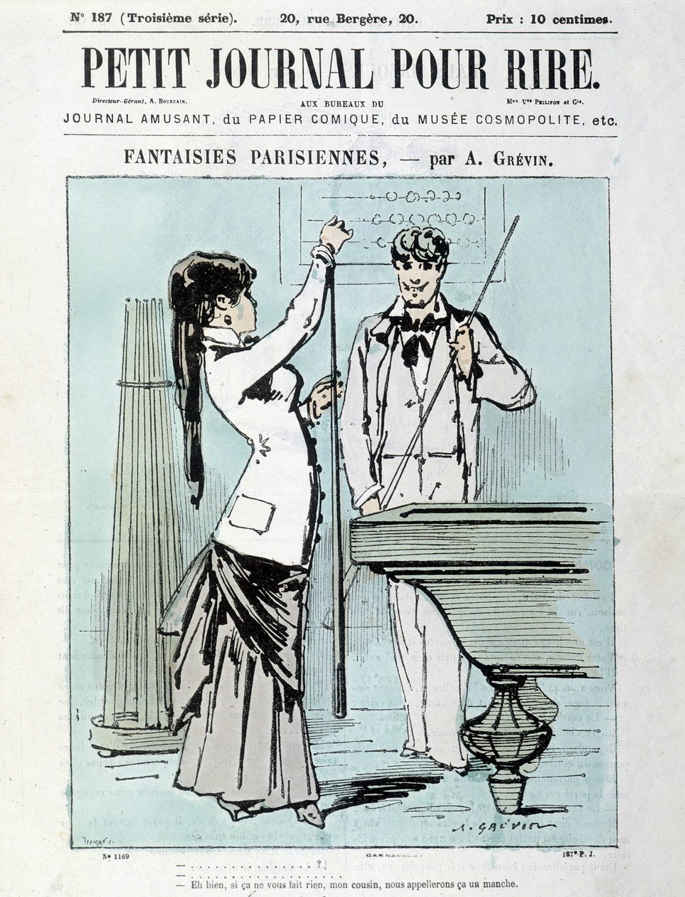 Fantasies parisiennes par A. Grévin : Eh bien, si ça ne vous dérange pas, ma cousine, nous l