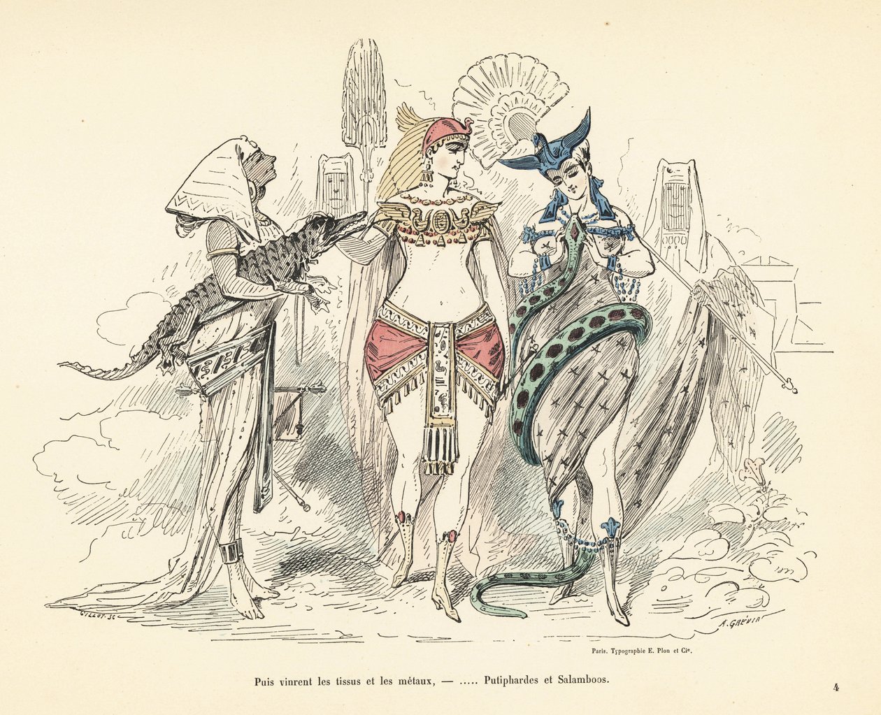 Salammbô et la femme de Potiphar en tenues exotiques, Carthage, 3e siècle - Alfred Grevin
