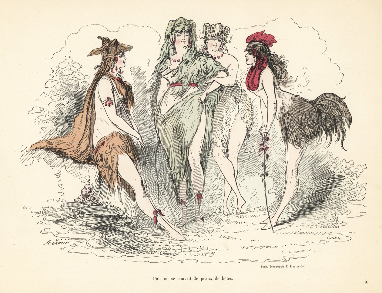 Femme portant des costumes en peaux d